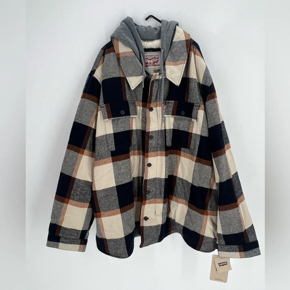 Levi’s Plaid Sherpa Lined Hoodie Multicolor Jacket